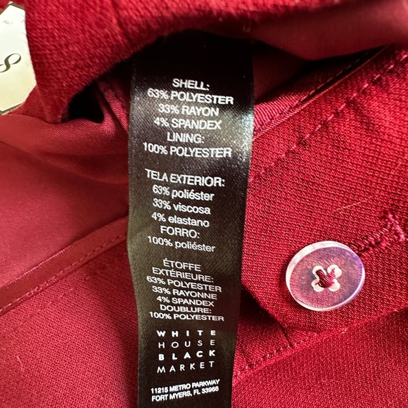 White House black market burgundy Women's stretch slim flare 8R - Picture 5 of 10
